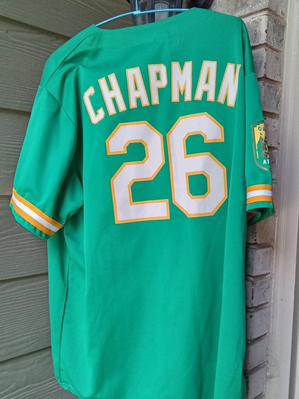 The product is a Men's XL Oakland Athletics 50 anniversary Chapman jersey